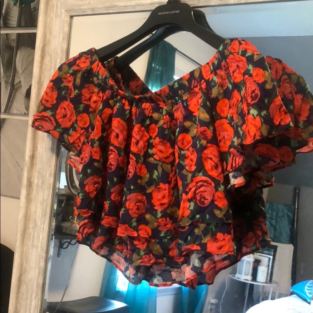 Forever 21 Floral Layered Crop Top